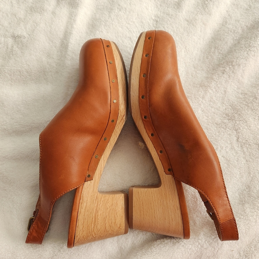 Never Worn Madewell The Marlo Slingback Clog In Leather